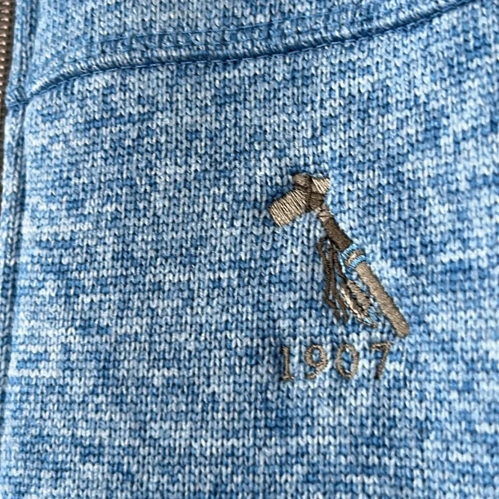 Johnnie-O Denalis Double-Zip Fleece Vest in Tide Blue w 3 Pockets Sz Medium